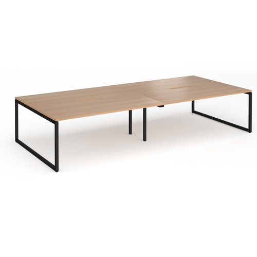 Connex+ Double Back-to-Back Desk 3600x1600mm Black O-Frame/Beech Top HCO36L16-K-B