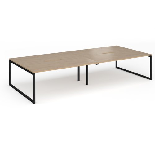 Connex+ Double Back-to-Back Desk 3600x1600mm Black O-Frame/Kendal Oak Top HCO36L16-K-KO