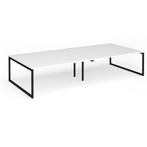 Connex+ Double Back-to-Back Desk 3600x1600mm Black O-Frame/White Top HCO36L16-K-WH