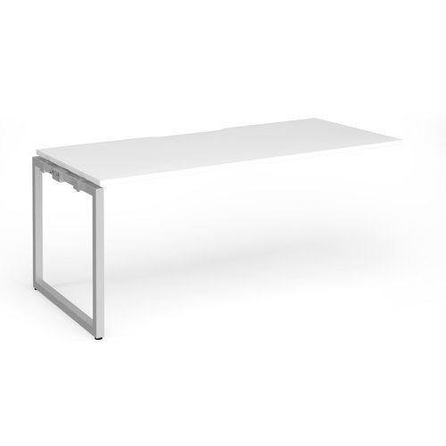 Connex+ Single Add-On Desk 1800x800x725mm Silver O-Frame/White Top HCO188-AB-S-WH