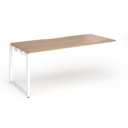 Connex+ Single Add-On Desk 1800x800x725mm White O-Frame/Beech Top HCO188-AB-WH-B