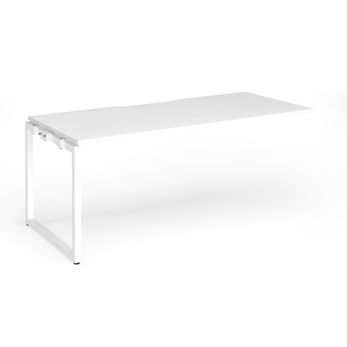 Connex+ Single Add-On Desk 1800x800x725mm White O-Frame/White Top HCO188-AB-WH-WH