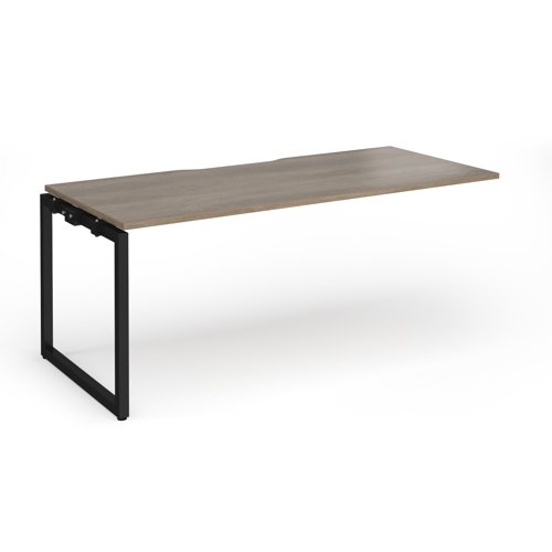 Connex+ Single Add-On Desk 1800x800x725mm Black O-Frame/Grey Nebraska Oak Top HCO188-AB-K-NO
