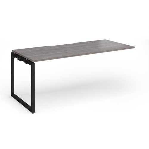 Connex+ Single Add-On Desk 1800x800x725mm Black O-Frame/Grey Oak Top HCO188-AB-K-GO