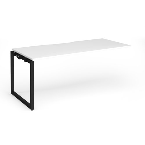 Connex+ Single Add-On Desk 1800x800x725mm Black O-Frame/White Top HCO188-AB-K-WH