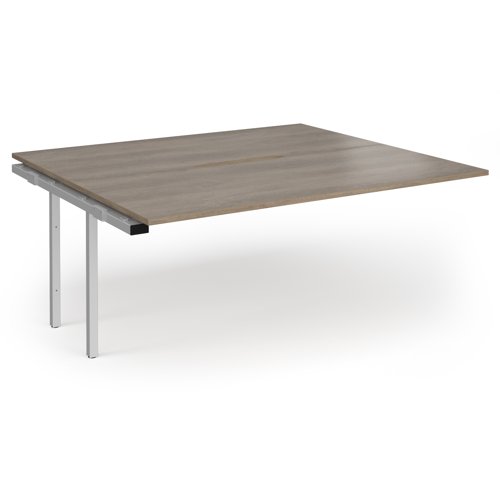 Connex+ Back-to-Back Add-On Desk 1800x1600x725mm Silver O-Frame/Nebraska Oak Top HCO1816-AB-S-NO