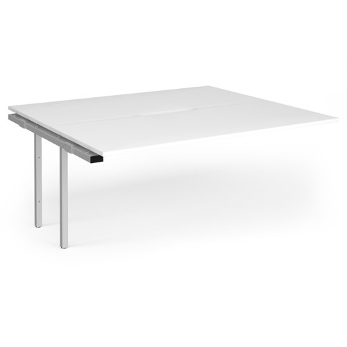 Connex+ Back-to-Back Add-On Desk 1800x1600x725mm Silver O-Frame/White Top HCO1816-AB-S-WH