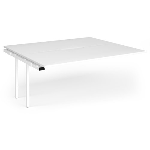 Connex+ Back-to-Back Add-On Desk 1800x1600x725mm White O-Frame/White Top HCO1816-AB-WH-WH
