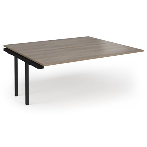 Connex+ Back-to-Back Add-On Desk 1800x1600x725mm Black O-Frame/Nebraska Oak Top HCO1816-AB-K-NO