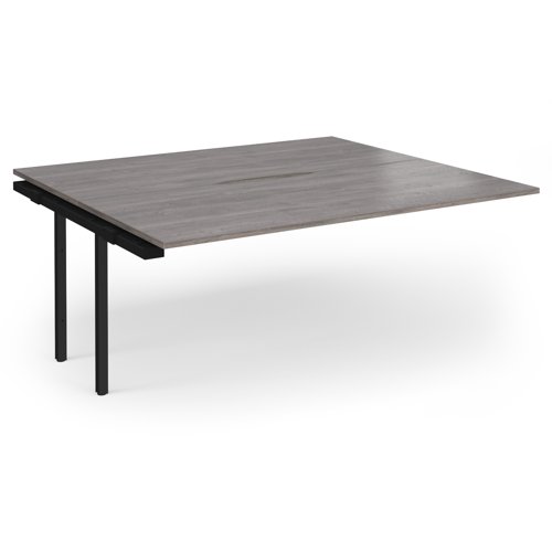 Connex+ Back-to-Back Add-On Desk 1800x1600x725mm Black O-Frame/Grey Oak Top HCO1816-AB-K-GO