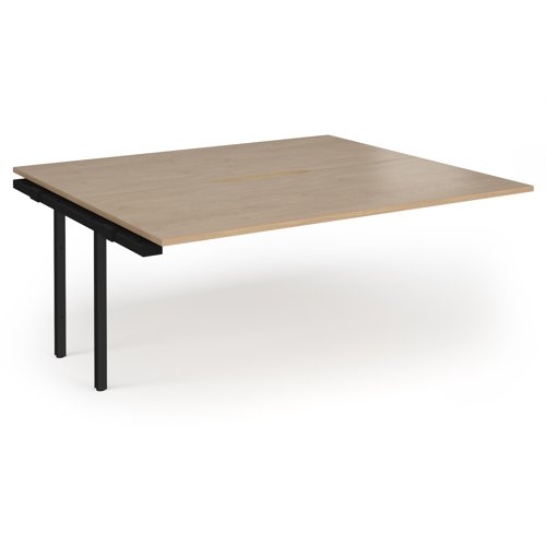 Connex+ Back-to-Back Add-On Desk 1800x1600x725mm Black O-Frame/Kendal Oak Top HCO1816-AB-K-KO