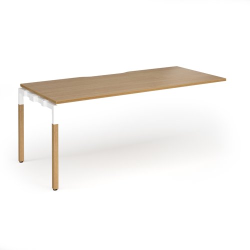 Connex+ Single Add-On Desk 1800x800x725mm Wood Goal Post Frame/Oak Top GWCO188-AB-WH-O