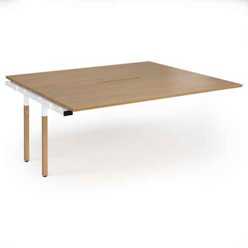 Connex+ Back-to-Back Add-On Desk 1800x1600x725mm Wood Goal Post Frame/Oak Top GWCO1816-AB-WH-O