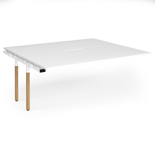 Connex+ Back-to-Back Add-On Desk 1800x1600x725mm Wood Goal Post Frame/White Top GWCO1816-AB-WH-WH