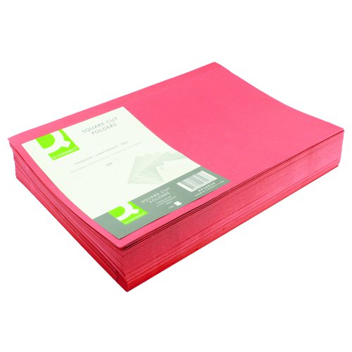 Square Cut Folder Foolscap Red 180gsm (Pack 100)
