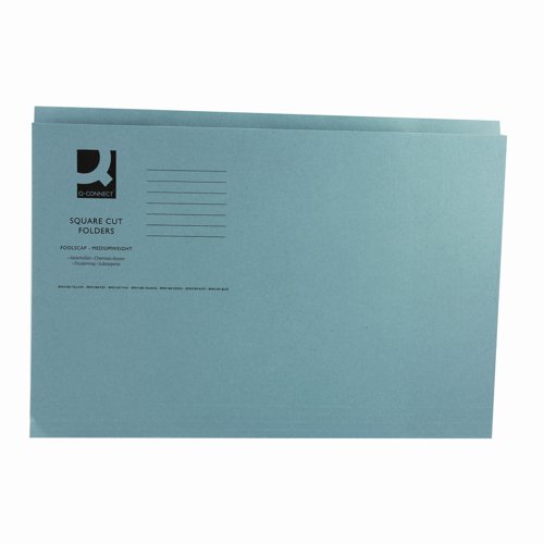 Square Cut Folder Foolscap Blue 250gsm (Pack 100)
