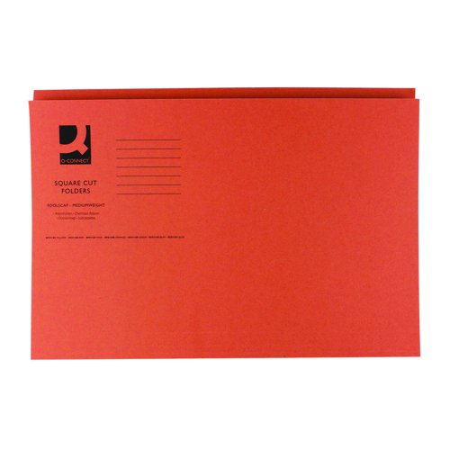 Square Cut Folder Foolscap Orange 250gsm (Pack 100)