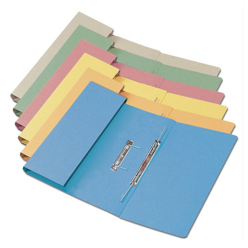Transfer Spring Pocket File Foolscap Blue 315gsm