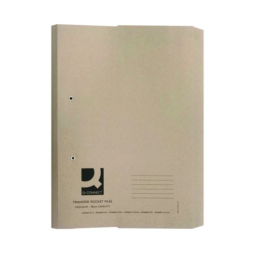 Transfer Spring Pocket File Foolscap Buff 315gsm