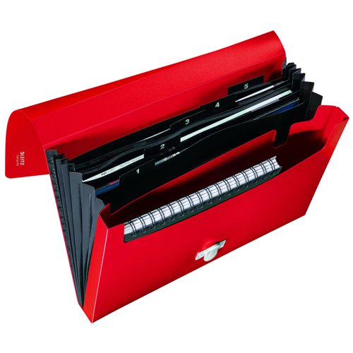 Leitz Recycle Colours Expanding Concertina File 5 Part Red (Pack 5) 46240025