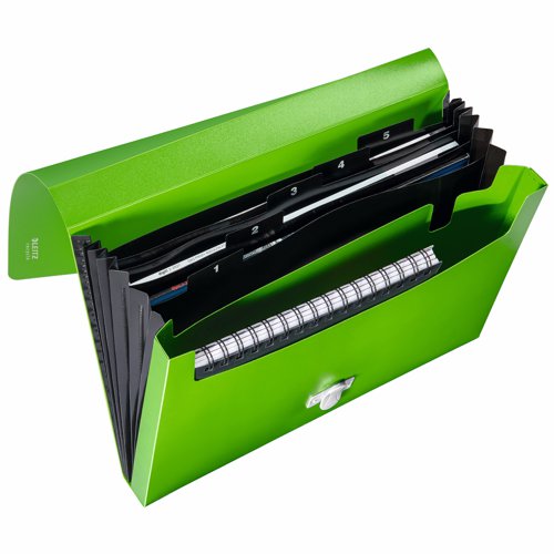 Leitz Recycle Colours Expanding Concertina File 5 Part Green (Pack 5) 46240055