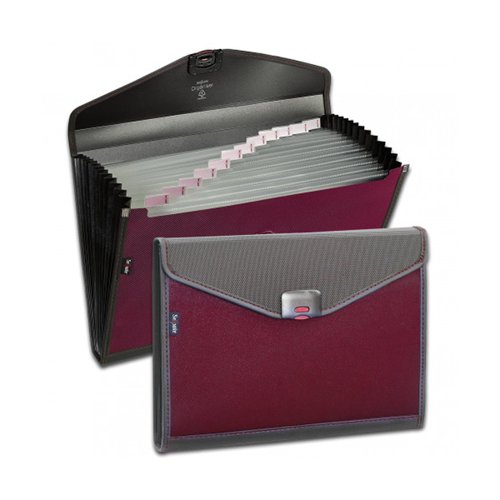 Snopake Zeon Organiser 13 Part Foolscap Ruby 15895