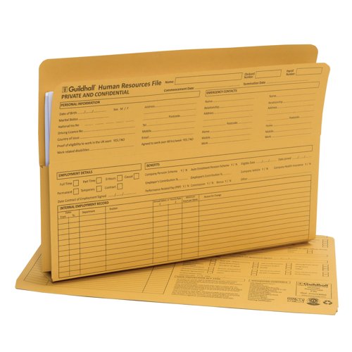 Guildhall Pre Printed HR File Yellow 211/1300Z