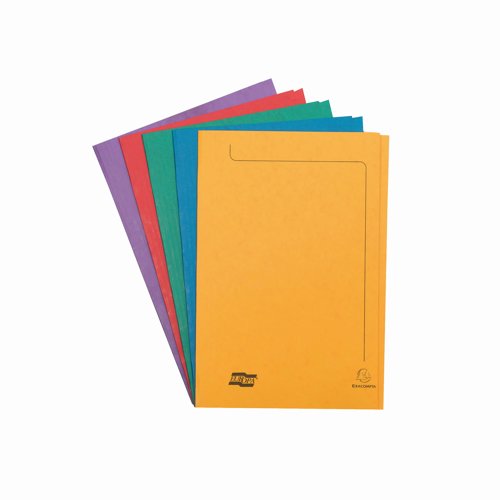 Exacompta Europa Square Cut Folders Foolscap Assorted Colours (Pack 50) 4820