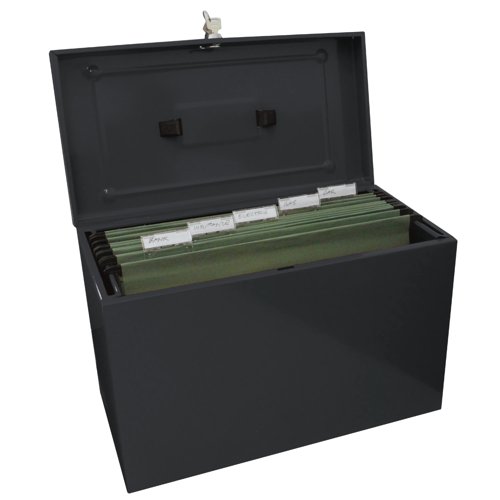 Metal Home File Box Foolscap Black