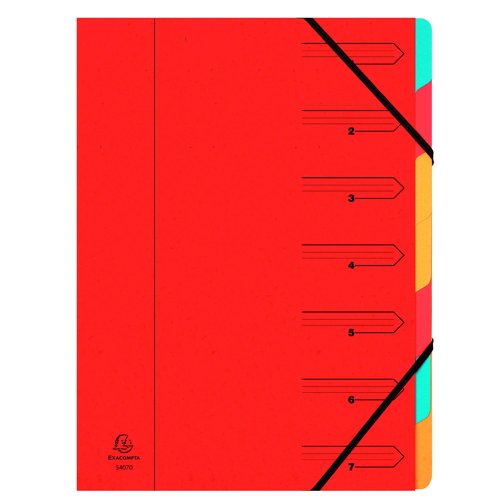 Exacompta Europa 7 Part Organiser Red 5221Z