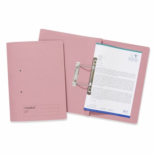 Guildhall Transfer Spiral File Foolscap Pink 285gsm 346-PNKZ