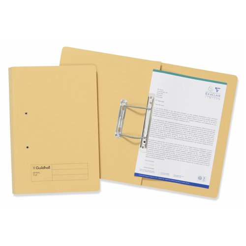 Guildhall Transfer Spiral File Foolscap Yellow 285gsm 346-YLWZ
