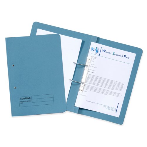 Guildhall Transfer Spiral File Foolscap Blue 420gsm 211/7000Z