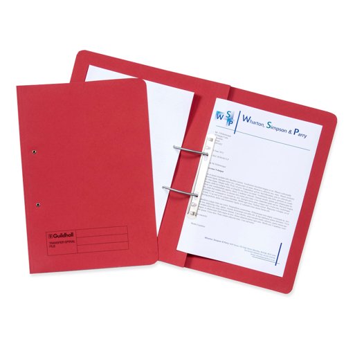 Guildhall Transfer Spiral File Foolscap Red 420gsm 211/7005Z