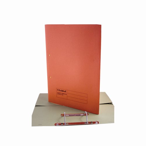 Guildhall Transfer Spiral Pocket File Foolscap Orange 420gsm 211-6004