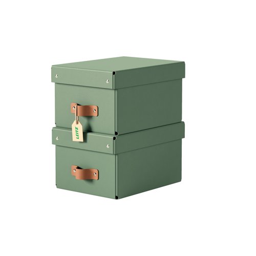 Leitz Puro Storage Box Card Small Earthy Green (Pack 2) 61470050