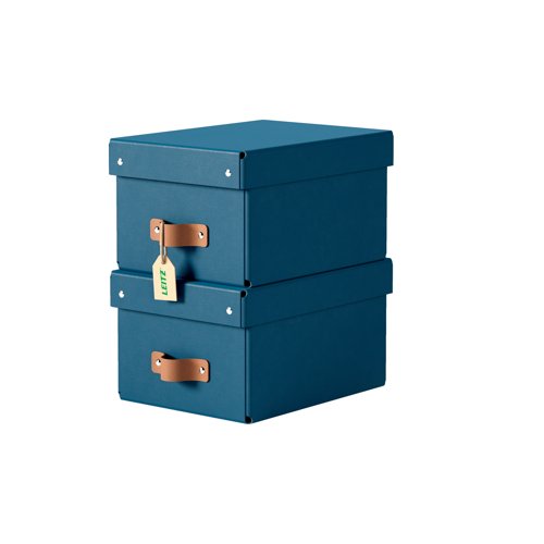 Leitz Puro Storage Box Card Small Ocean Blue (Pack 2) 61470068
