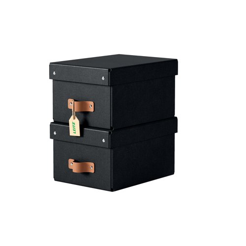 Leitz Puro Storage Box Card Small Anthracite Black (Pack 2) 61470095
