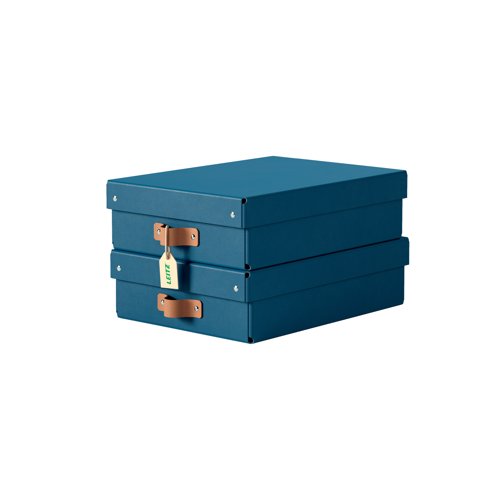 Leitz Puro Storage Box Card Medium Low Ocean Blue (Pack 2) 61480068