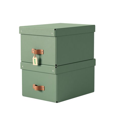 Leitz Puro Storage Box Card Medium Earthy Green (Pack 2) 61490050