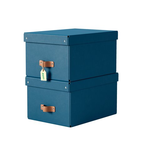 Leitz Puro Storage Box Card Medium Ocean Blue (Pack 2) 61490068