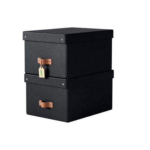 Leitz Puro Storage Box Card Medium Anthracite Black (Pack 2) 61490095