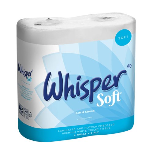 Whisper Soft Luxury Toilet Roll 2-Ply White (Pack 40)