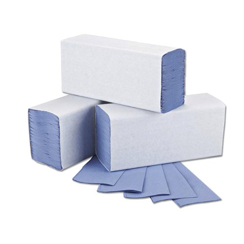 Hand Towels 1Ply M-Fold 242x240mm Blue (3000)