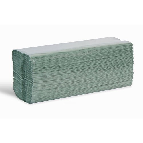Hand Towels 1Ply C-Fold 310x230mm Green (Pack 2640)