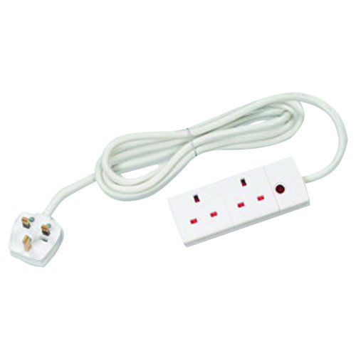 CED Basic Extension Lead 2 Way 5m White