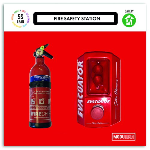 Modulean Lite Fire Safety Board 500x500mm Red SHB50/2