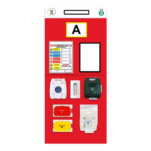 Modulean Rack End Board First Aid Single Marker Red REBS003/R