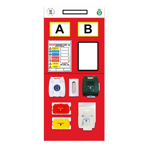 Modulean Rack End Board First Aid Double Marker Red REBD003/R