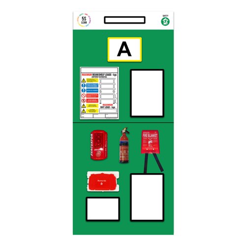 Modulean Rack End Board Fire Safety Single Marker Green REBS004/G